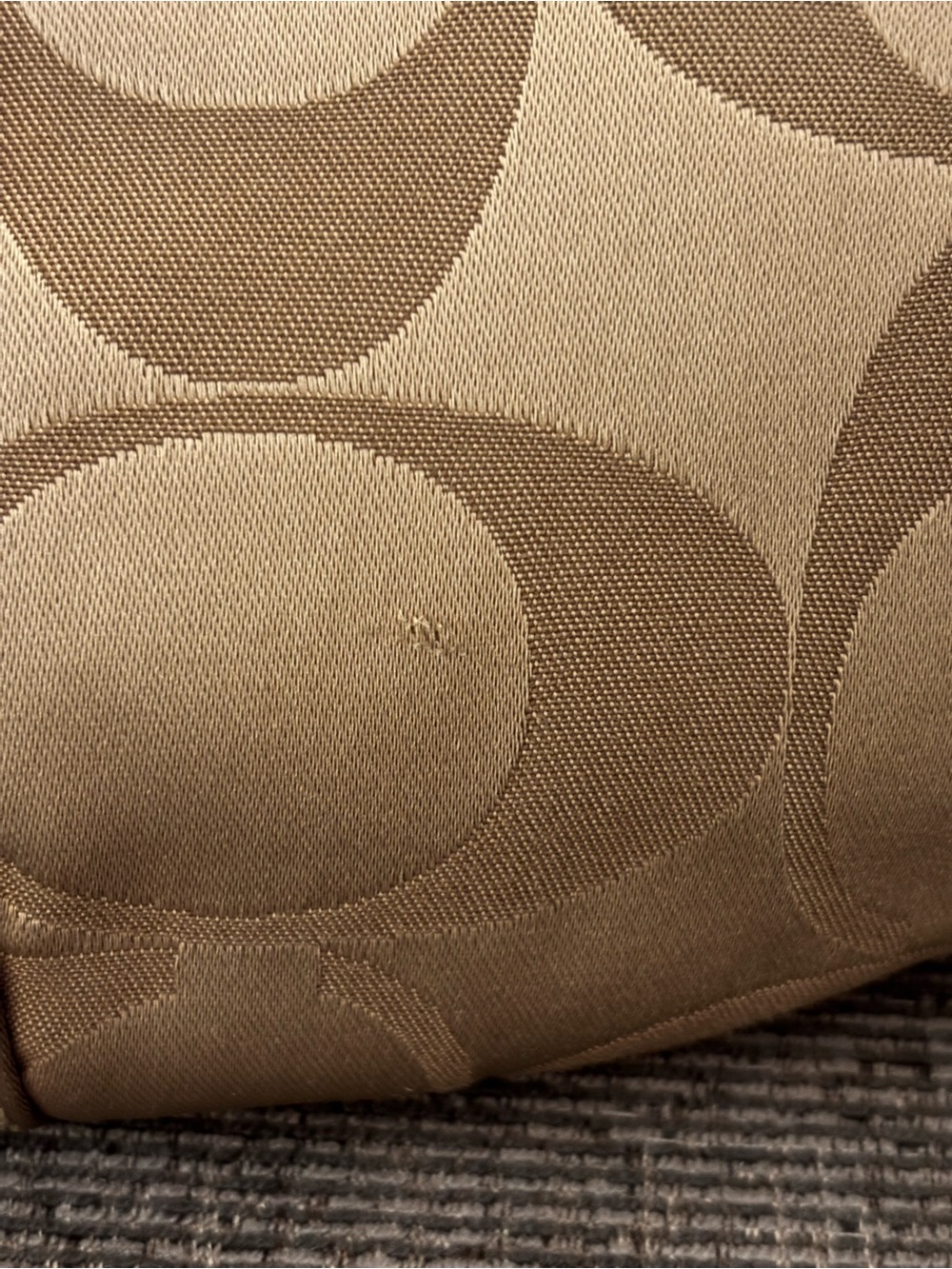 Coach K0868-12675 Signature Metallic Khaki Jacquard Orange Leather Shoulder Bag - Picture 15 of 16